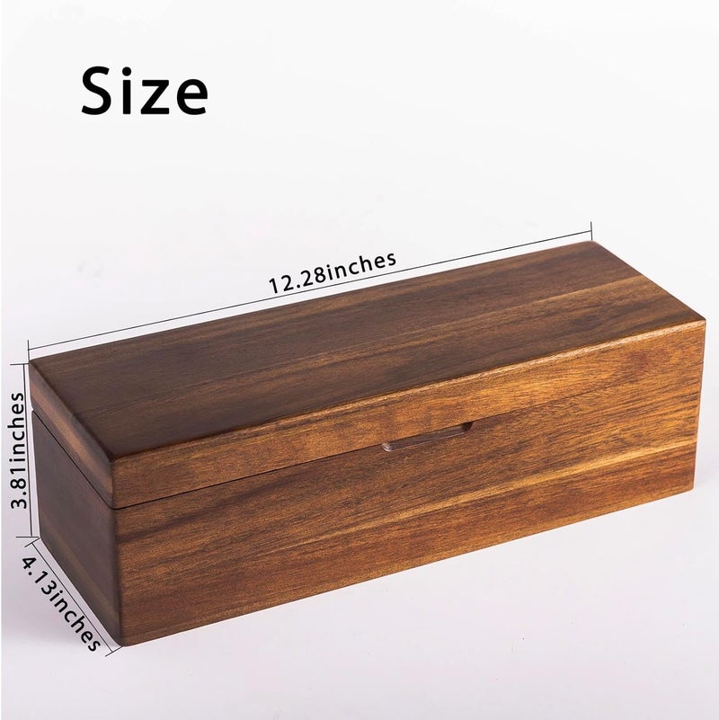 FLYIEE Acacia Wooden Tea Bag Organizers, Tea packet Storage Boxes, Tea Caddy for Tea Bags Chest, Teabag Holder Containers, Teabox Station Display, Organizador De Tes Caja Para Te, 4 Compartments - Image 2